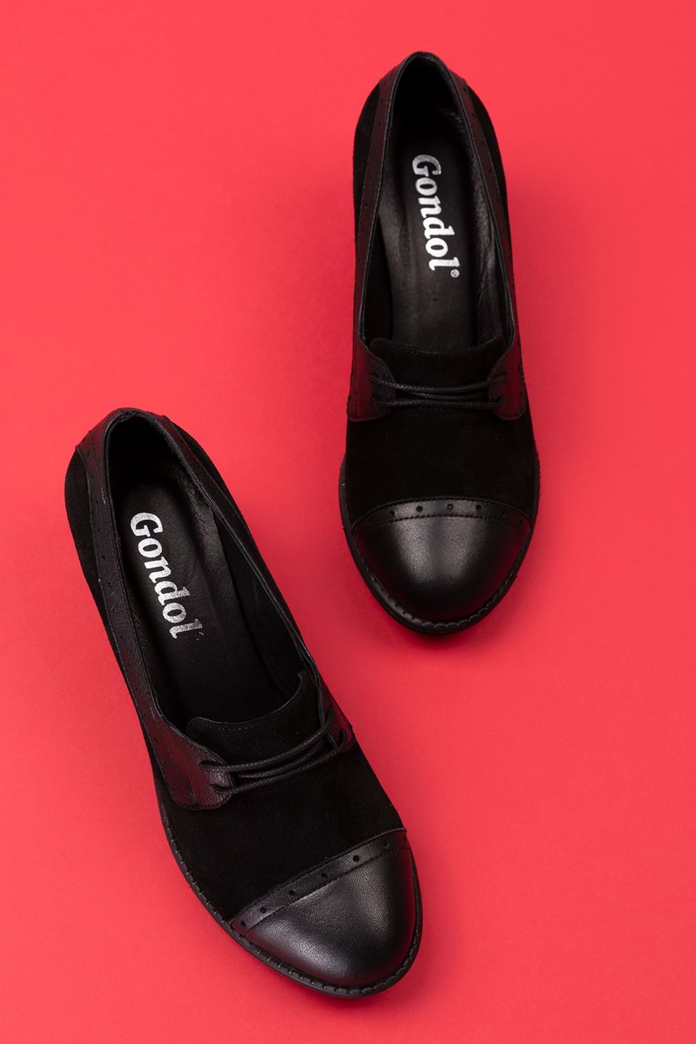 Gondol Kadın Hakiki Deri Rahat Topuklu Ayakkabı anl.7078 - Siyah - 36