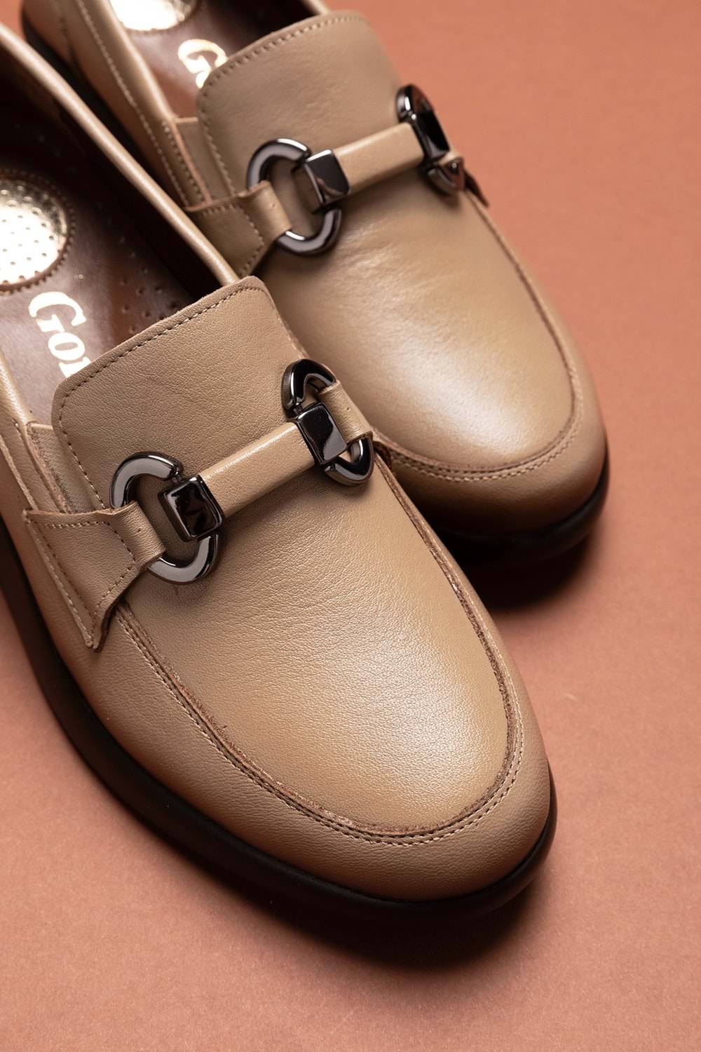 Gondol Hakiki Deri Anatomik Taban Rahat Ayakkabı elnr.5831 - Vizon - 37