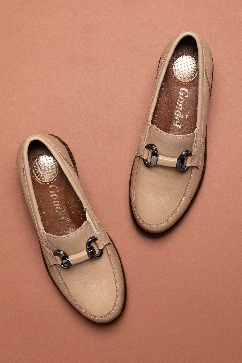 Gondol Hakiki Deri Anatomik Taban Rahat Ayakkabı elnr.5831 - Vizon - 37