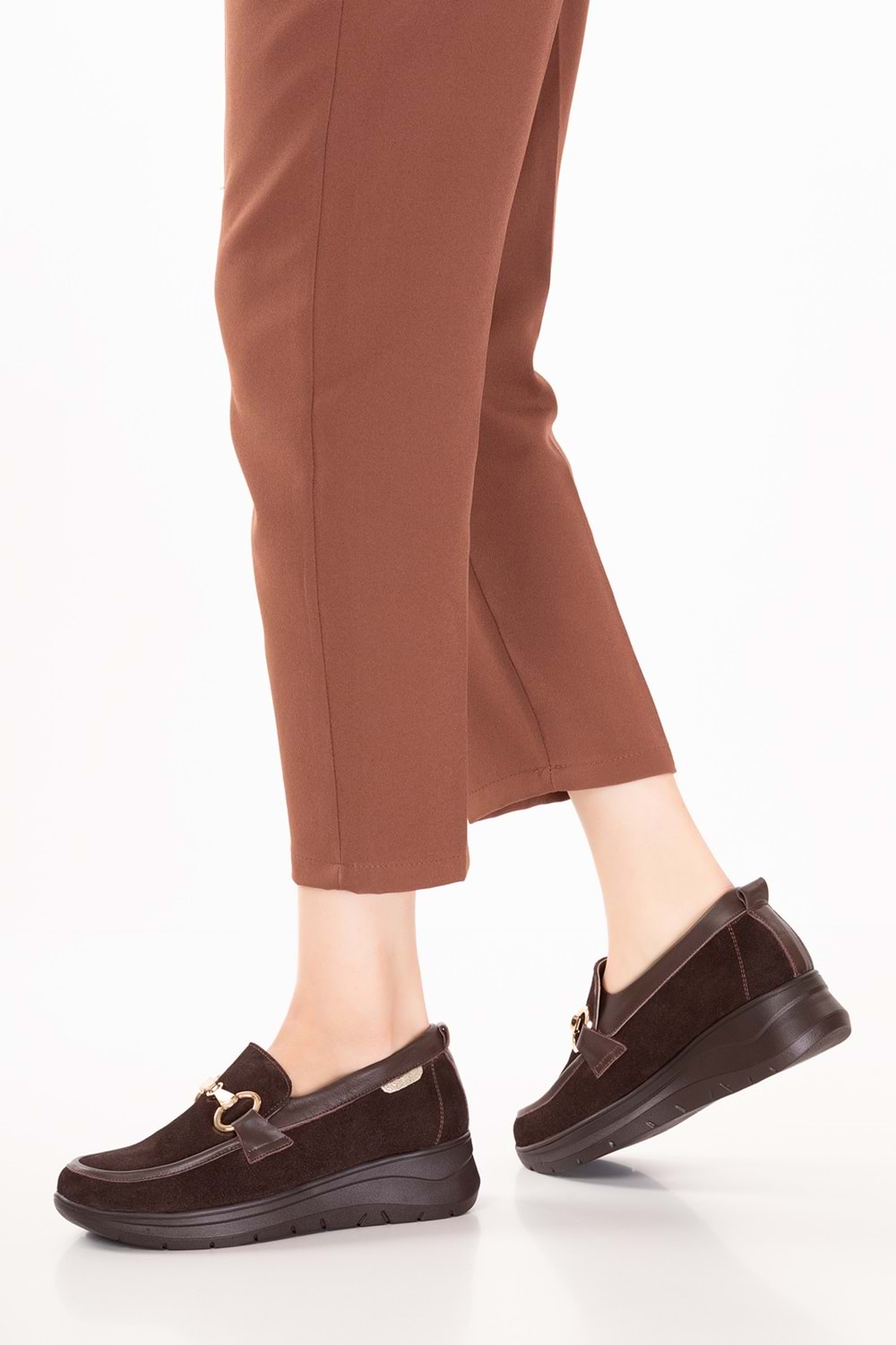 Gondol Hakiki Deri Anatomik Taban Rahat Ayakkabı elnr.5831 - Kahverengi - 38