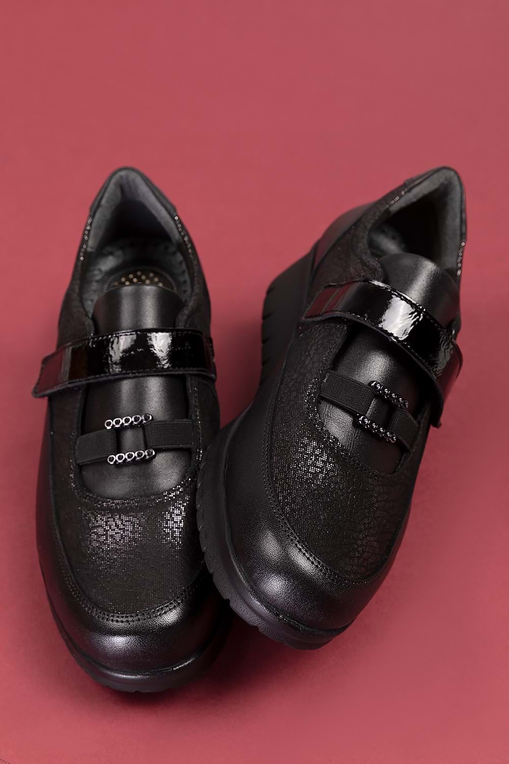 Gondol Hakiki Deri Anatomik Taban Rahat Lastik Bağcıklı Ayakkabı elnr.5805 - Siyah - 36