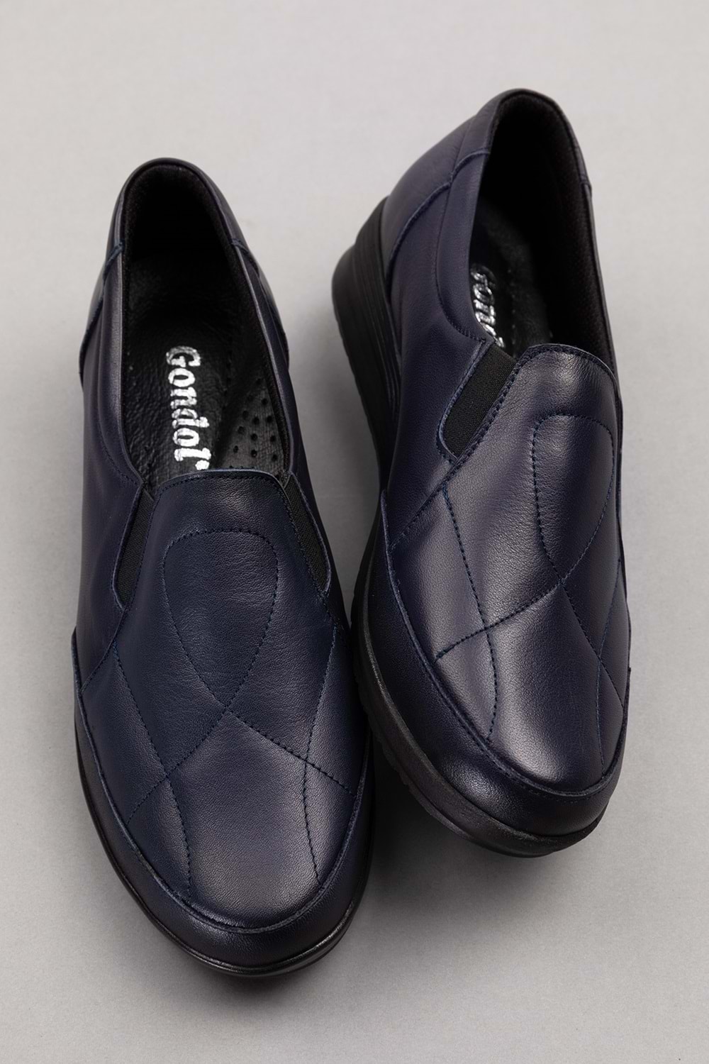 Gondol Kadın Hakiki Deri Anatomik Yumuşak Taban Günlük Ayakkabı pyt.1213 - Lacivert - 37