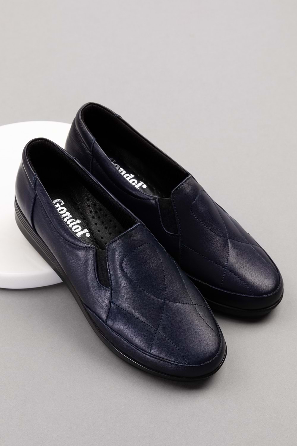 Gondol Kadın Hakiki Deri Anatomik Yumuşak Taban Günlük Ayakkabı pyt.1213 - Lacivert - 37