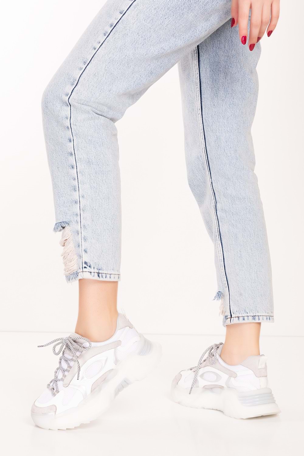 Gondol Sneakers Renkli Günlük Spor Ayakkabı mrs.60115 - Beyaz - 39
