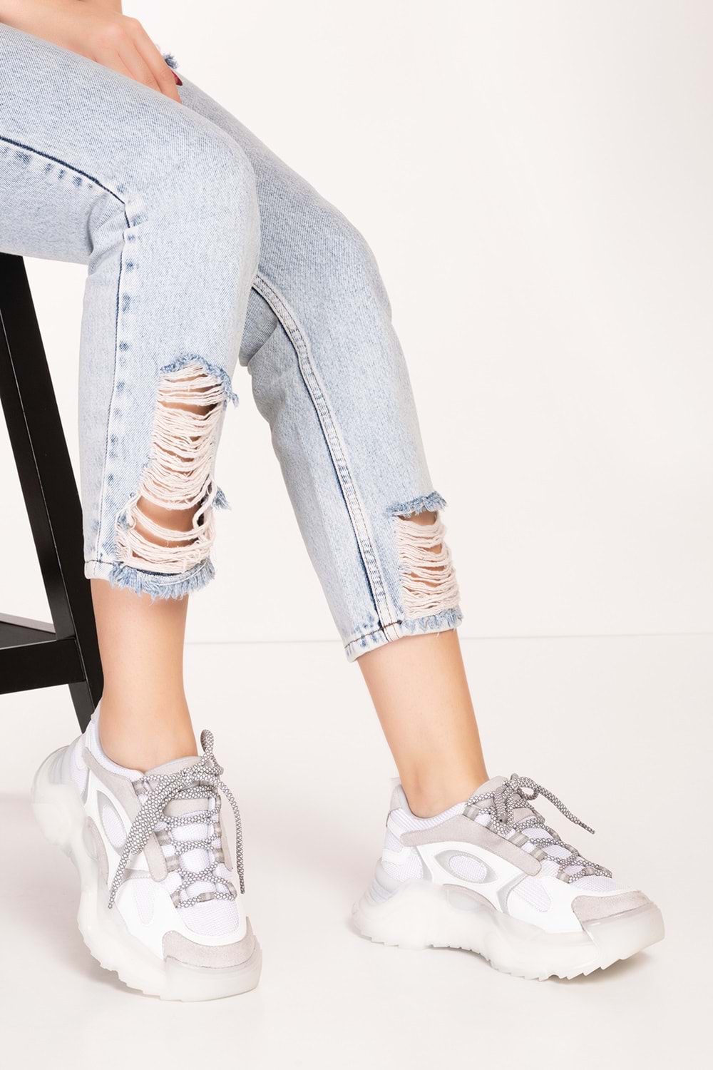 Gondol Sneakers Renkli Günlük Spor Ayakkabı mrs.60115 - Beyaz - 39