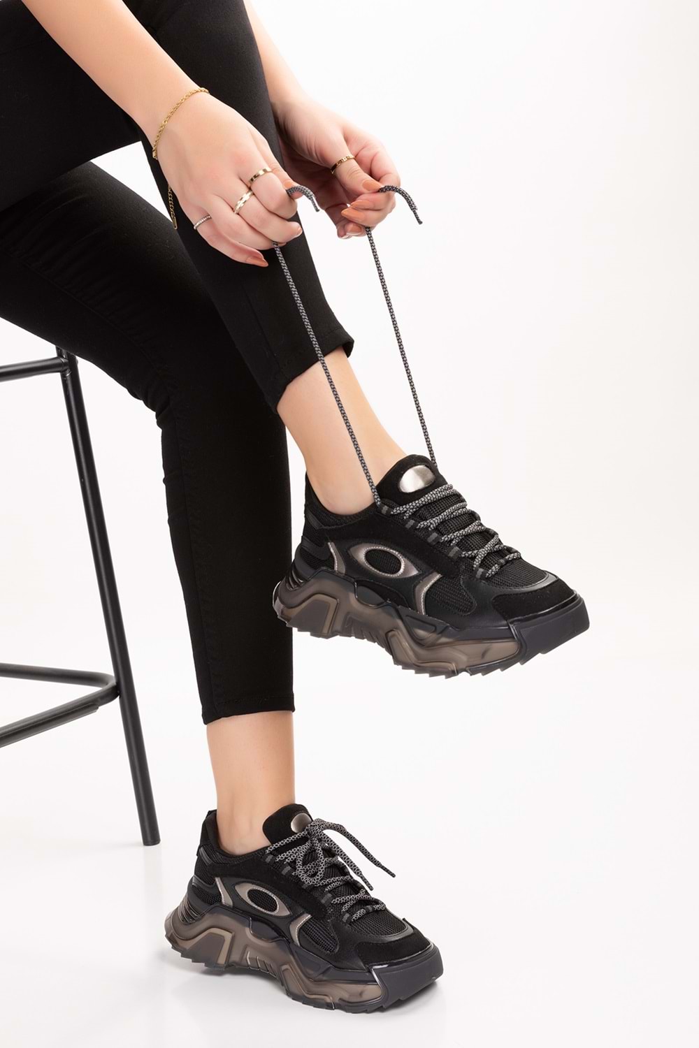 Gondol Sneakers Renkli Günlük Spor Ayakkabı mrs.60115 - Siyah - 39