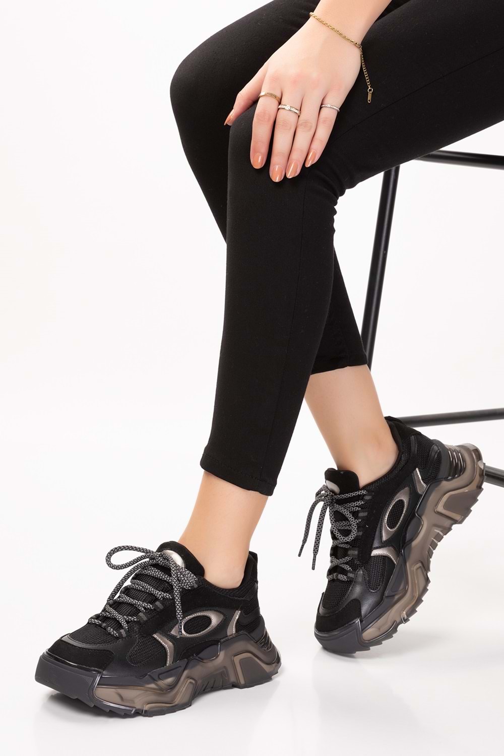 Gondol Sneakers Renkli Günlük Spor Ayakkabı mrs.60115 - Siyah - 39