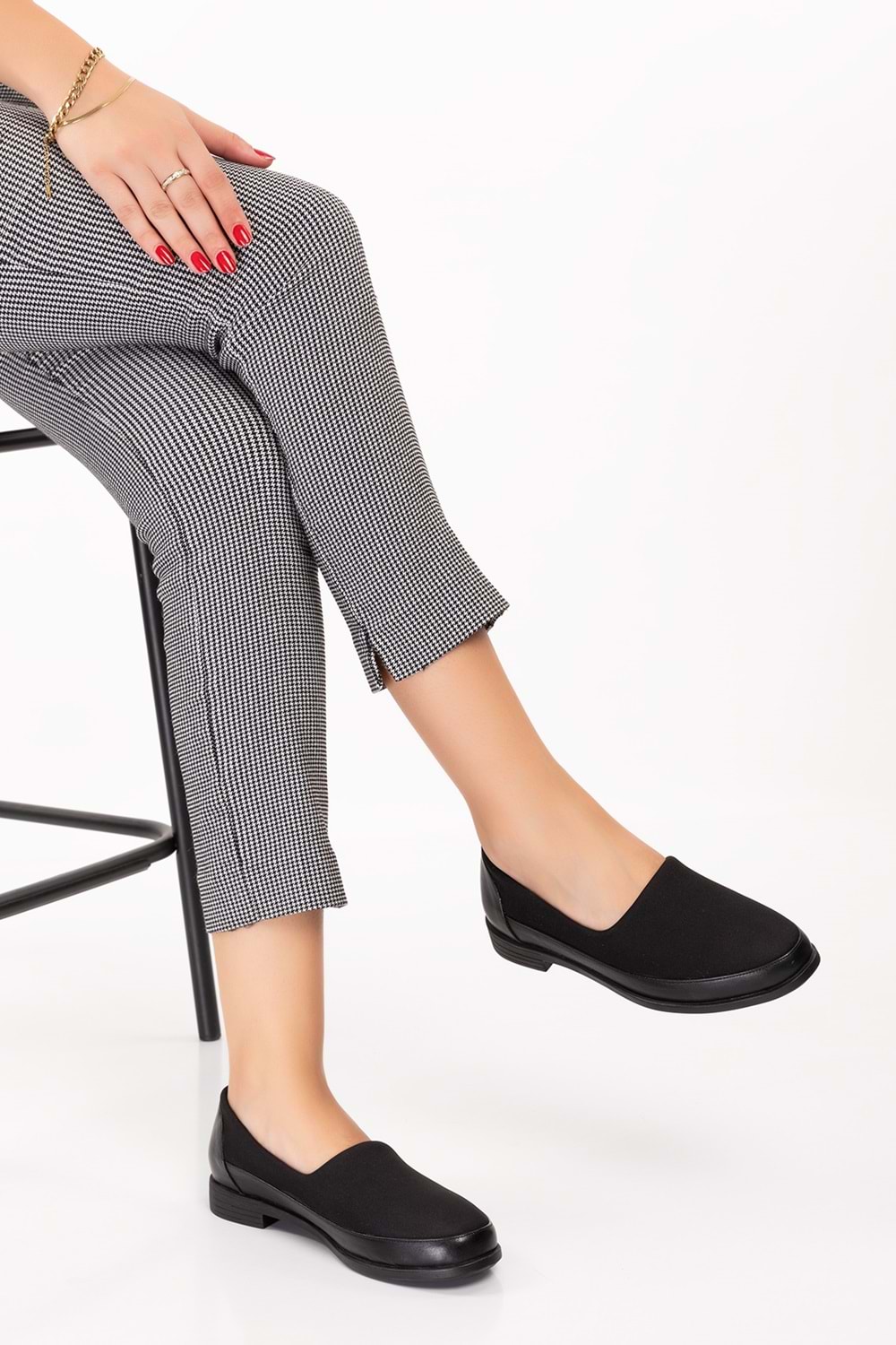 Gondol Hakiki Deri Üzeri Strecli Günlük Ayakkabı vdt.190 - Siyah - 37