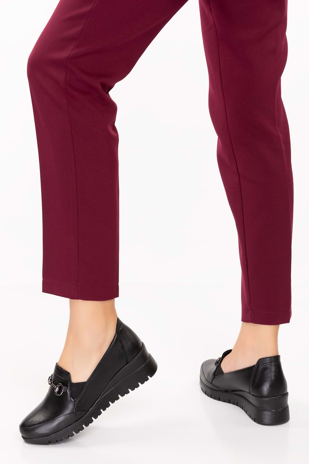 Gondol Kadın Hakiki Deri Anatomik Taban Tokalı Casual Ayakkabı pyt.6210 - Siyah - 37