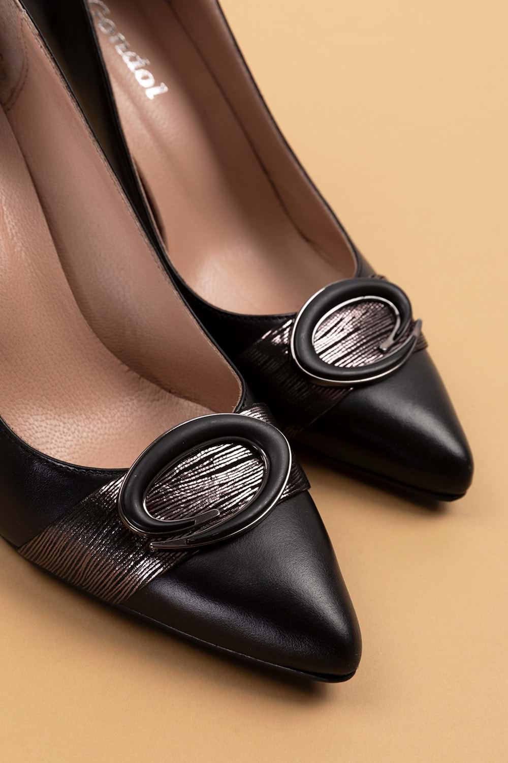 Gondol Kadın Hakiki Deri Stiletto Ayakkabı ast.6201 - Siyah - 40