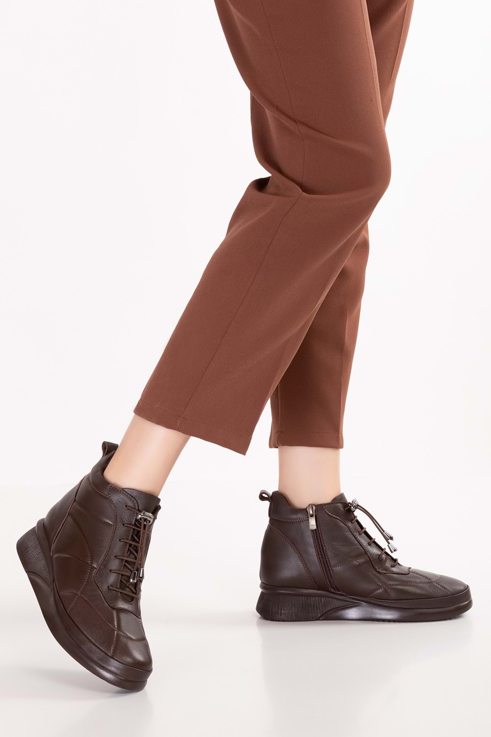 Gondol Kadın Hakiki Deri Hafif Günlük Spor Bot ndr.5515 - Kahverengi - 36