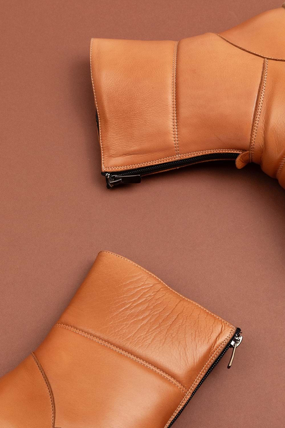 Gondol Hakiki Deri Günlük Şık Kaymaz Taban Bot tre.5070 - Taba - 36