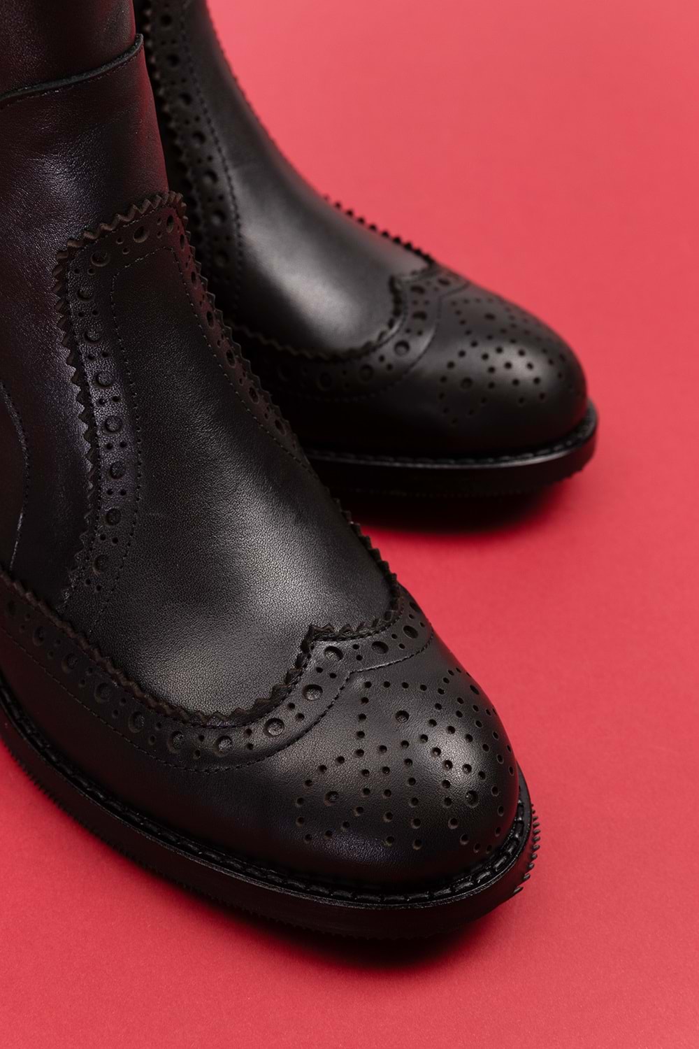 Gondol Hakiki Deri Kısa Topuklu Taz Bot ell.3792 - Siyah - 40