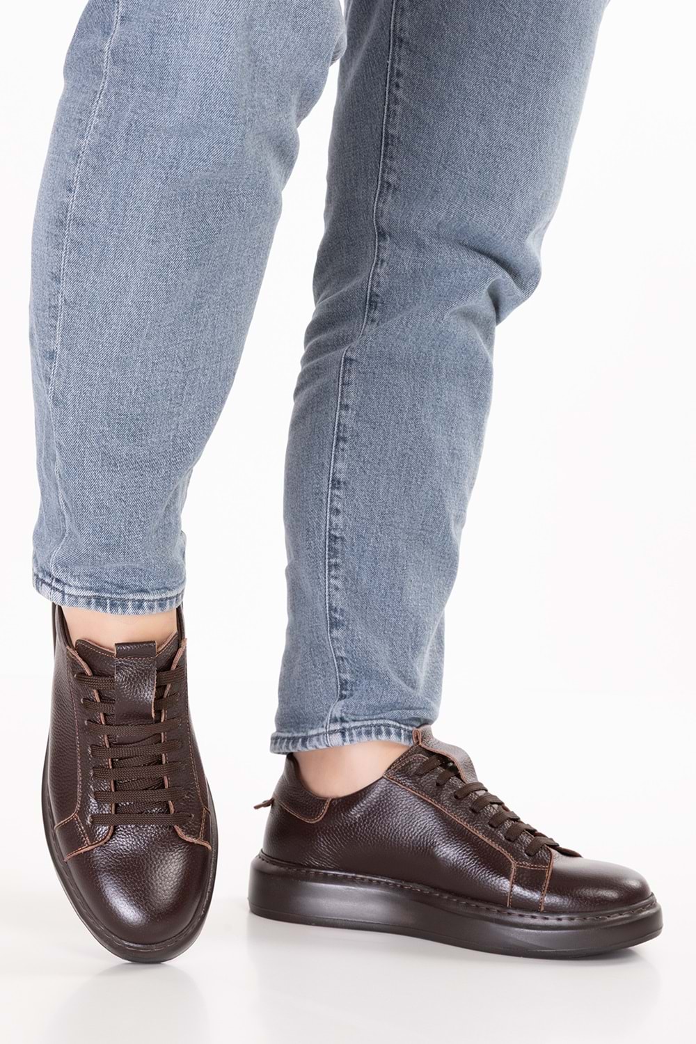 Gondol Içi Dışı Hakiki Deri Günlük Rahat Ayakkabı mals.352 - Kahverengi - 42