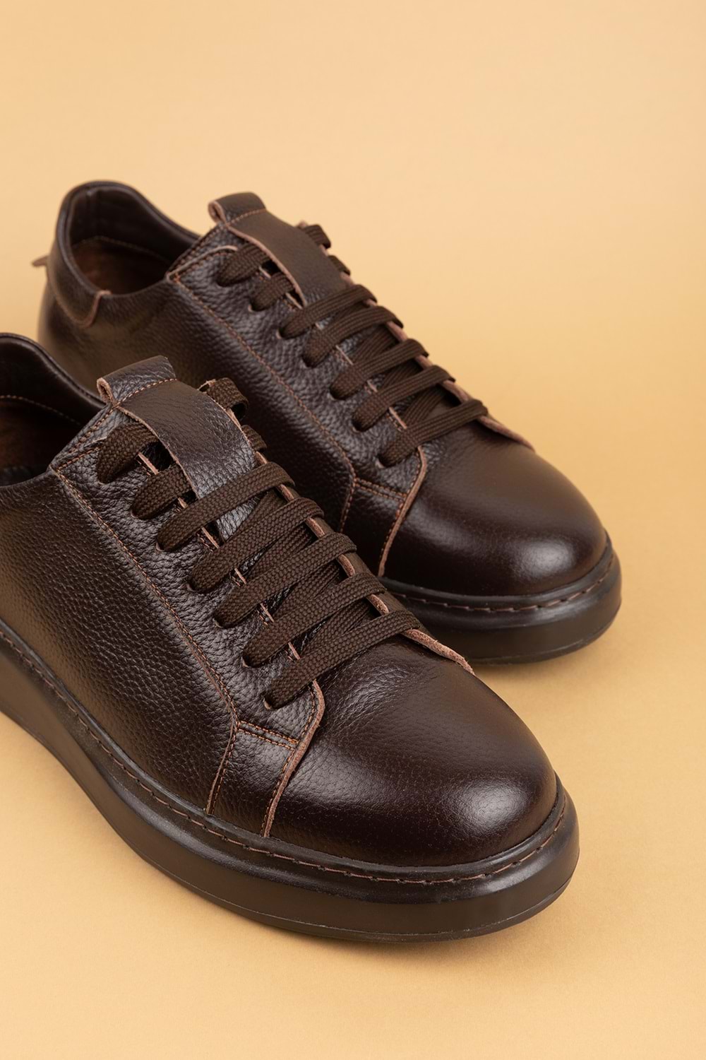 Gondol Içi Dışı Hakiki Deri Günlük Rahat Ayakkabı mals.352 - Kahverengi - 42