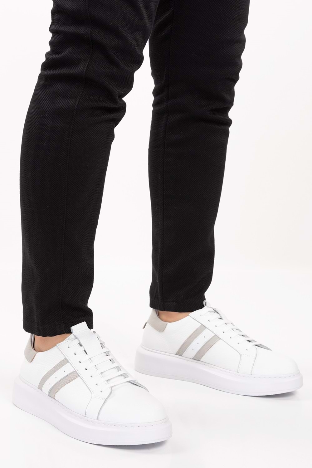 Gondol Içi Dışı Hakiki Deri Günlük Rahat Ayakkabı mals.353 - Gri - 43