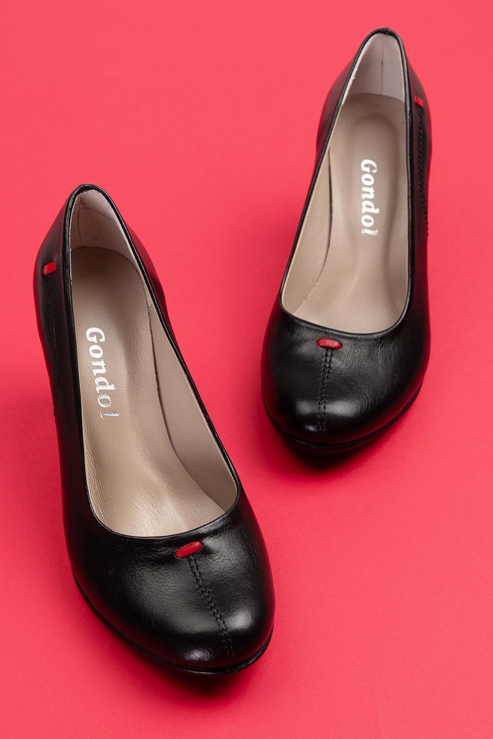 Gondol Kadın Hakiki Deri Klasik Topuklu Ayakkabı vdt.660 - Siyah - 36