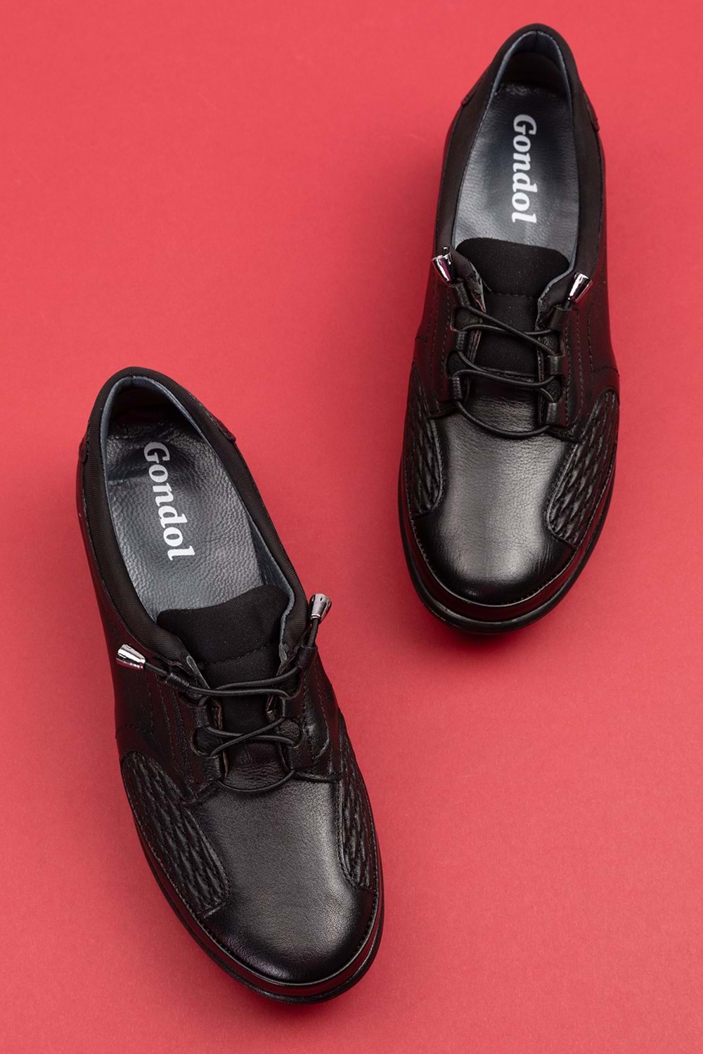 Gondol Hakiki Deri Kadın Kemik Çıkıntısına Özel Ayakkabı at.4204 - Siyah - 36