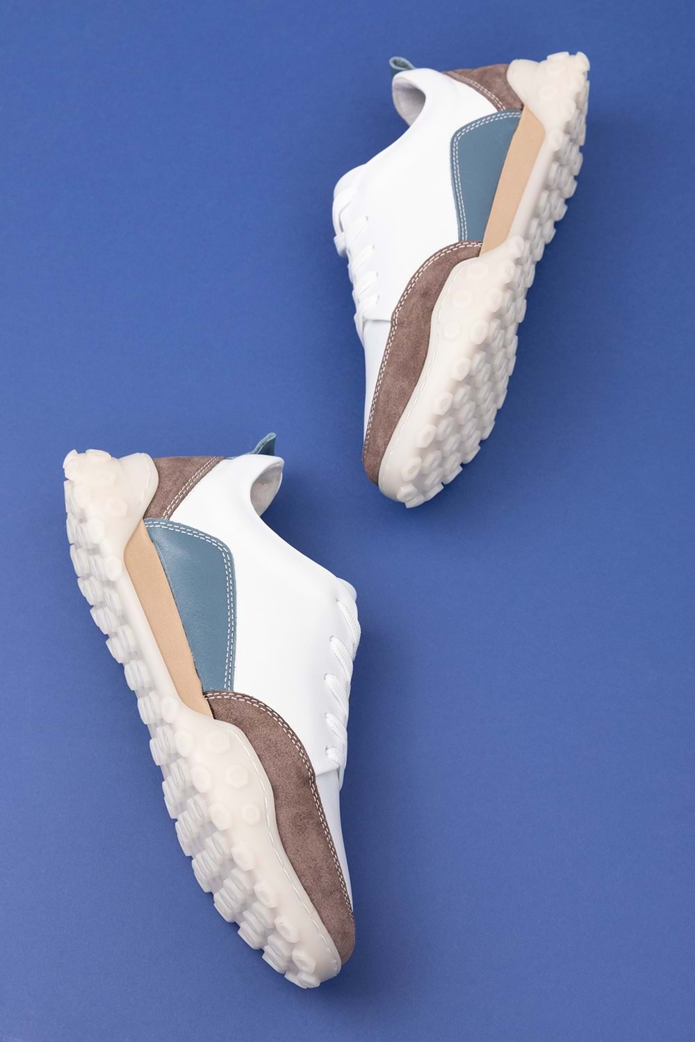 Gondol Hakiki Deri Kalın Rahat Günlük Spor Ayakkabı yt.2403 - Beyaz - 40