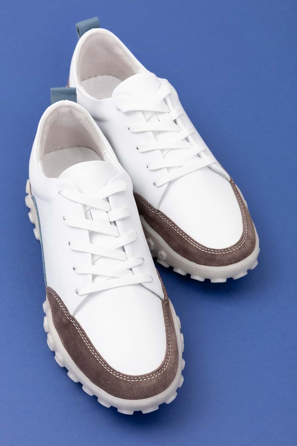 Gondol Hakiki Deri Kalın Rahat Günlük Spor Ayakkabı yt.2403 - Beyaz - 40