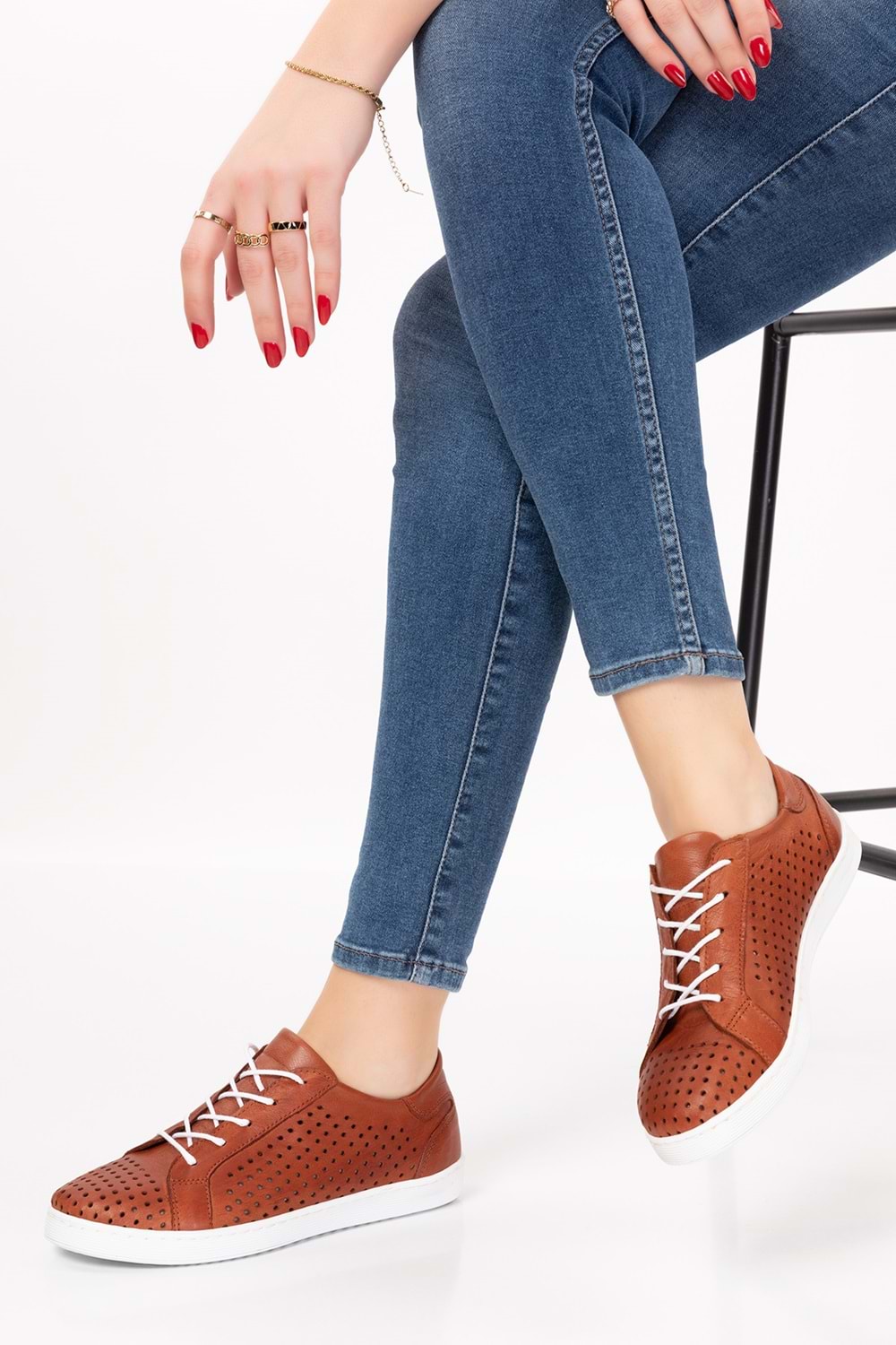 Gondol Kadın Hakiki Deri Günlük Rahat Ayakkabı gnd.108 - Fındık - 36