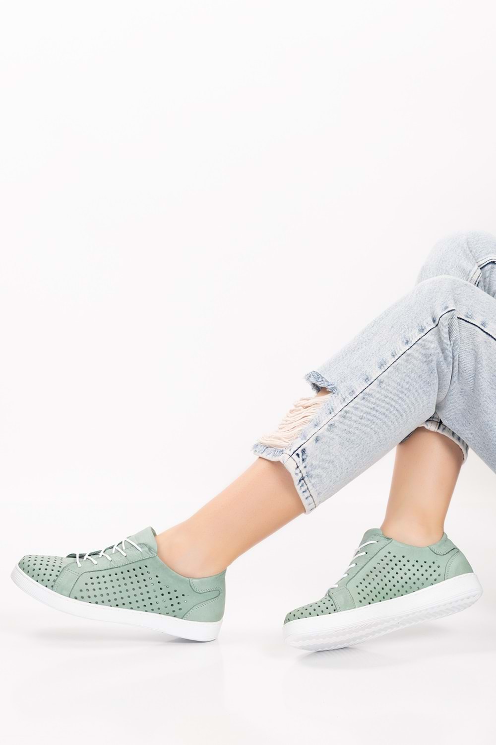 Gondol Kadın Hakiki Deri Günlük Rahat Ayakkabı gnd.108 - Mint - 36