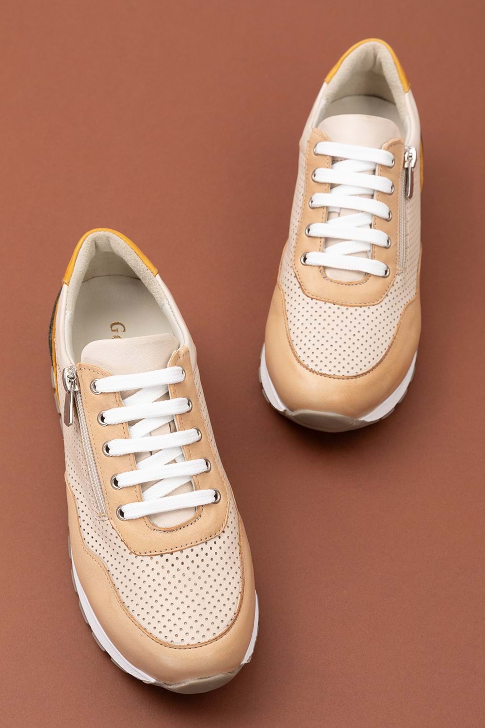 Gondol Içi Dışı Hakiki Deri Anatomik Taban Spor Ayakkabı gnd.20578 - Bej - 41