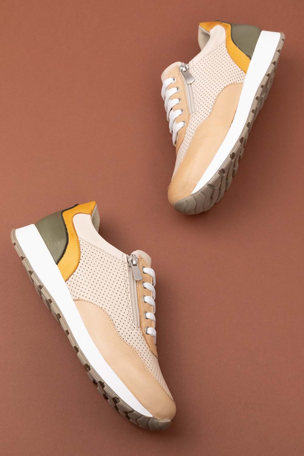 Gondol Içi Dışı Hakiki Deri Anatomik Taban Spor Ayakkabı gnd.20578 - Bej - 41