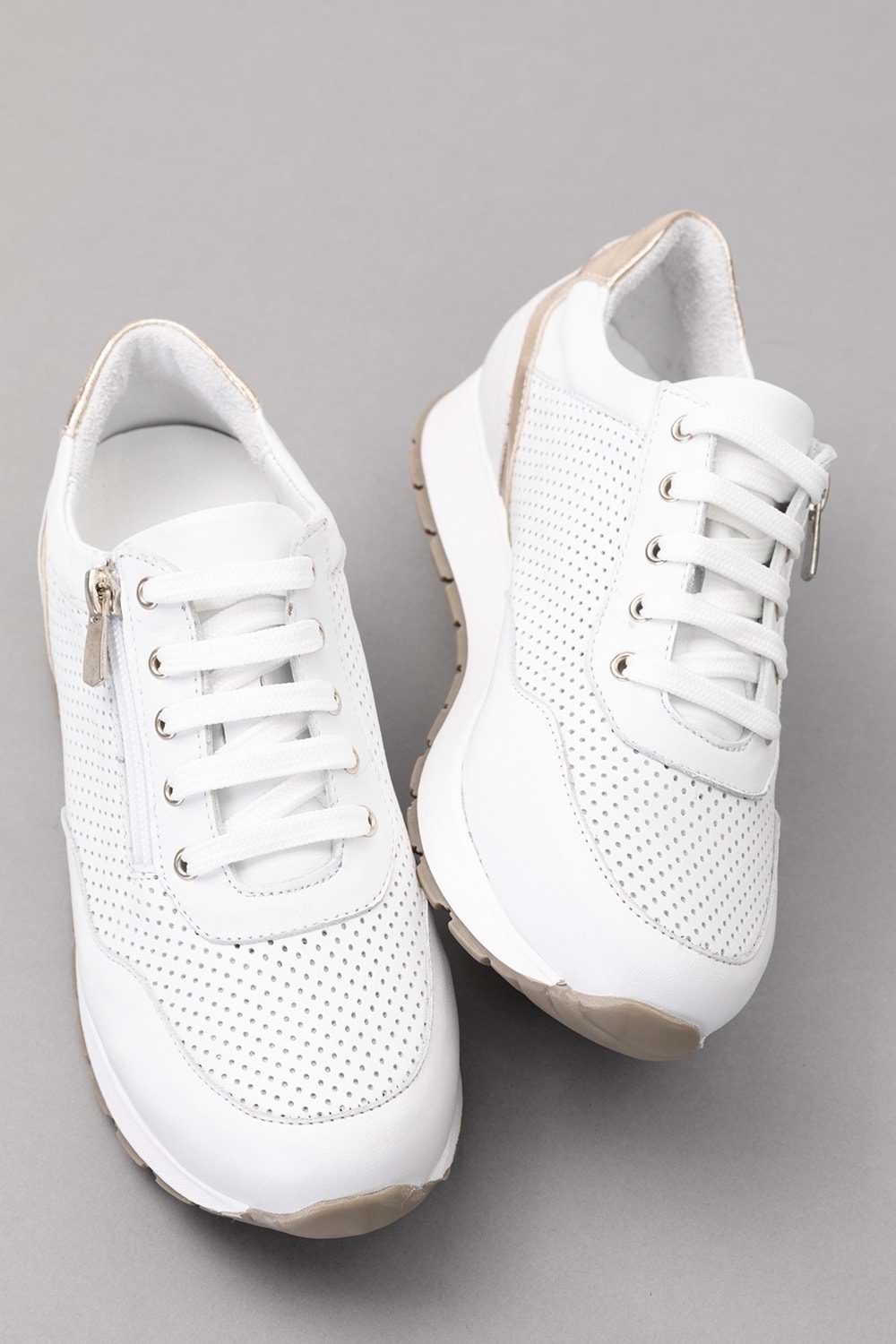 Gondol Içi Dışı Hakiki Deri Anatomik Taban Spor Ayakkabı gnd.20578 - Beyaz - 36