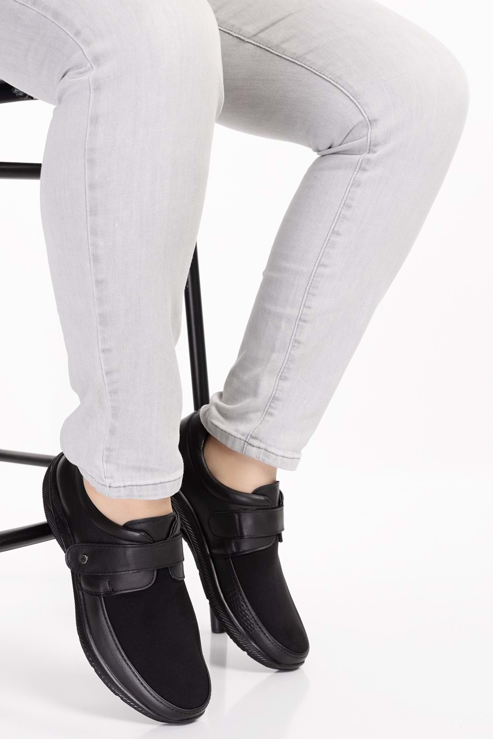 Gondol Erkek Hakiki Deri Şiş ve Diyabet Hastalarına Özel Rahat Ayakkabı af.1952 - Siyah - 43