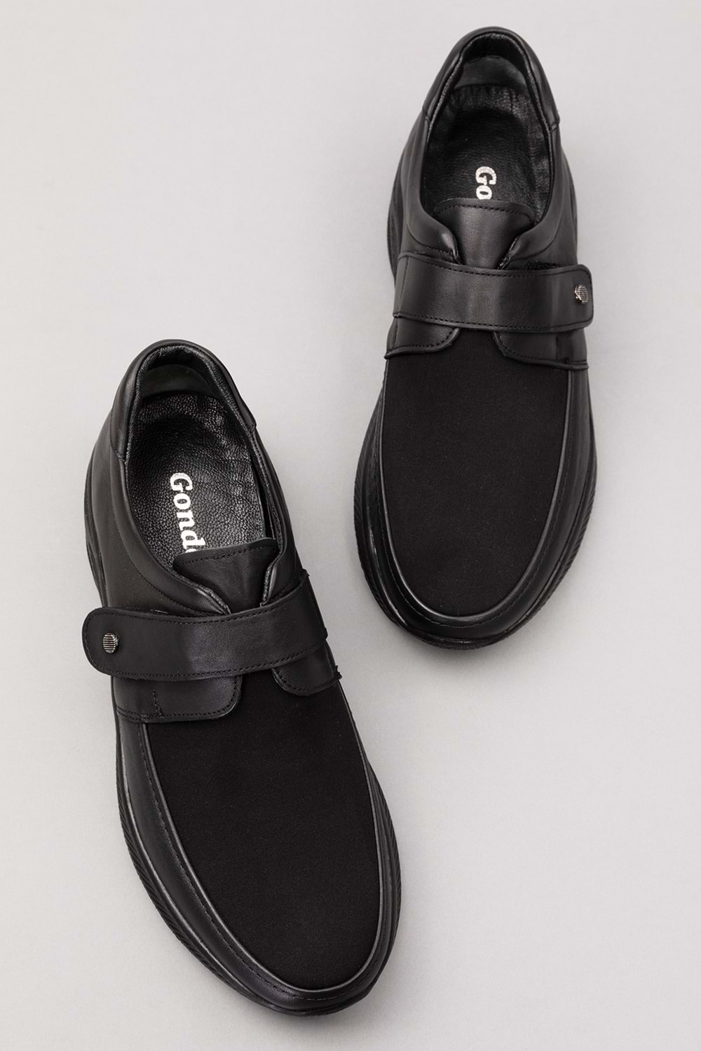 Gondol Erkek Hakiki Deri Şiş ve Diyabet Hastalarına Özel Rahat Ayakkabı af.1952 - Siyah - 43