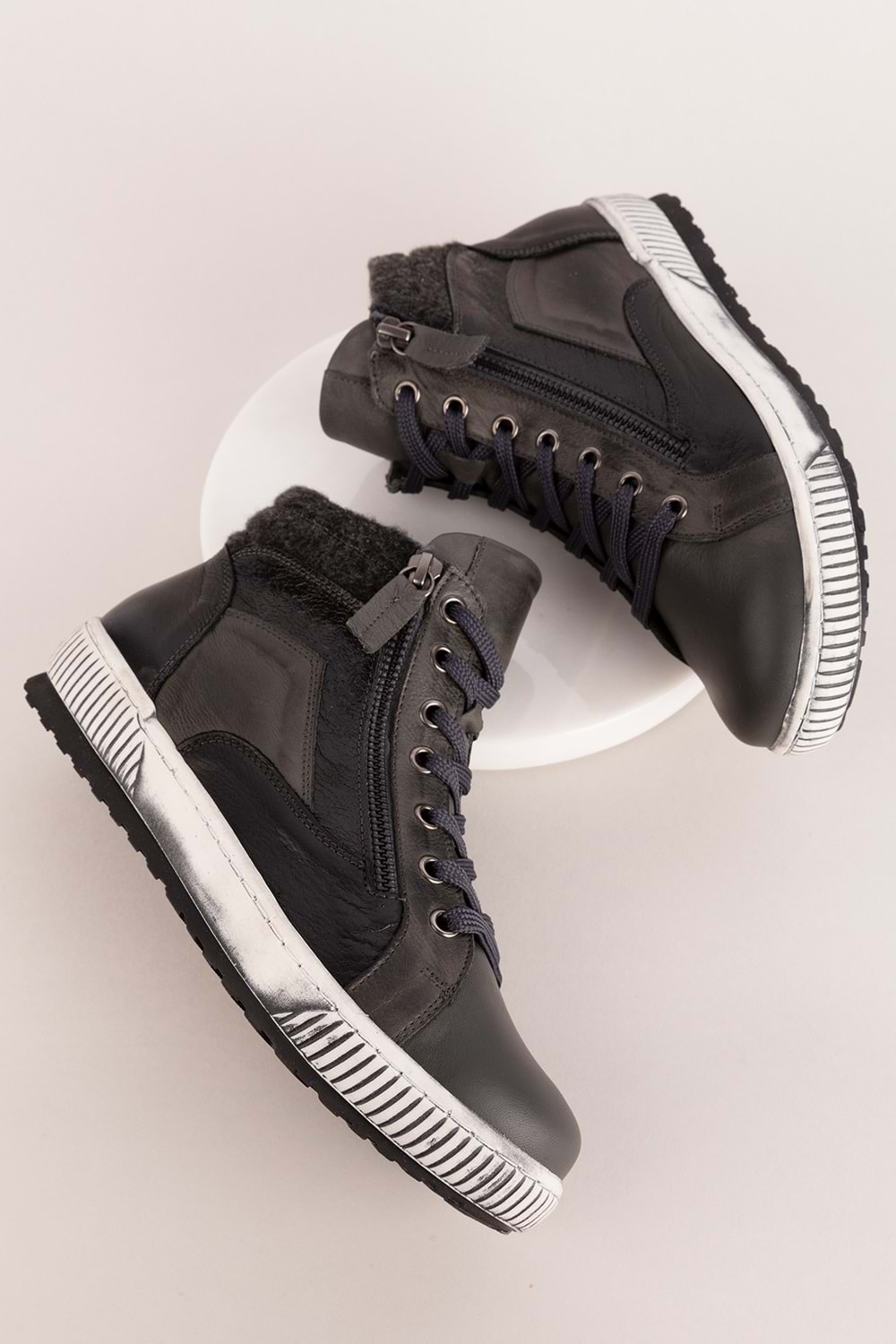 Gondol Içi Dışı Hakiki Deri Günlük Bot tzr.24050 - Antrasit - 40