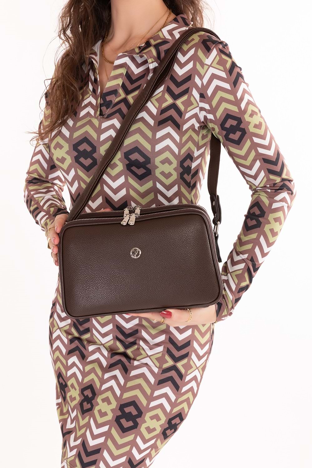 Gondol Kadın Günlük Çapraz Omuz Çantası gp.1327 - Kahverengi - TEK EBAT