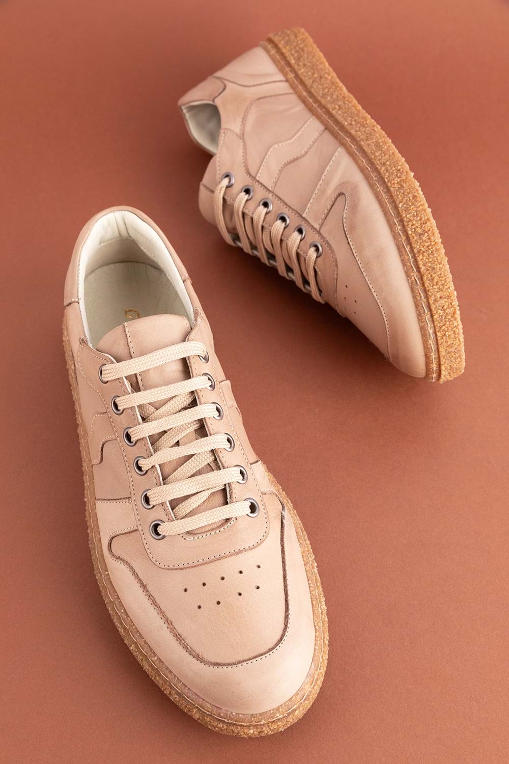 Gondol Içi Dışı Hakiki Deri Günlük Rahat Ayakkabı gnd.20604 - Vizon - 42