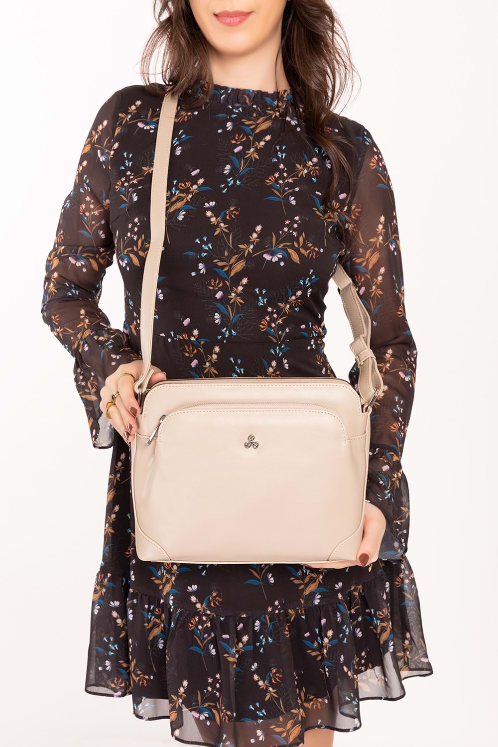 Gondol Kadın Günlük Postacı Çantası ysm.1300 - Bej - TEK EBAT