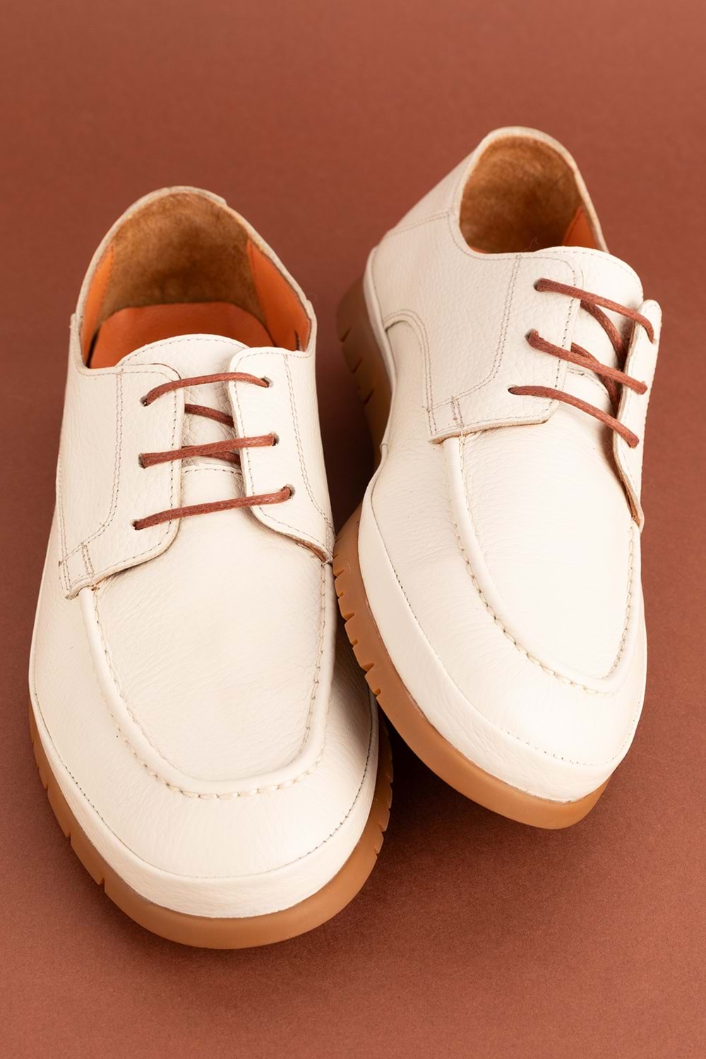 Gondol Içi Dışı Hakiki Deri Hafif Günlük Rahat Ayakkabı src.808 - Bej - 40