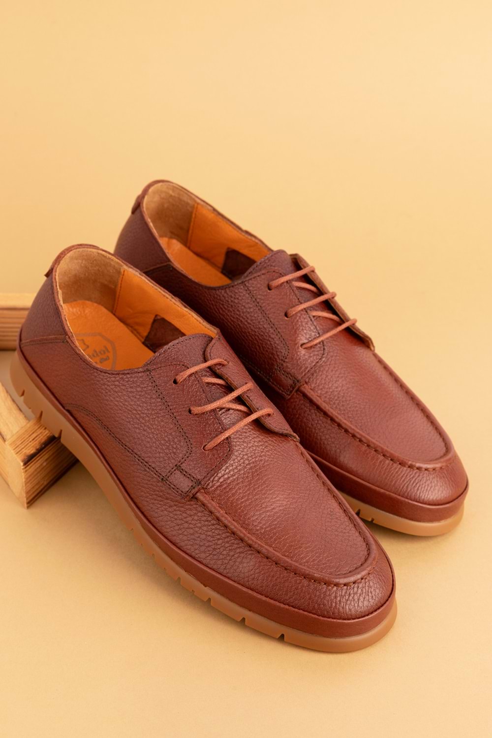 Gondol Içi Dışı Hakiki Deri Hafif Günlük Rahat Ayakkabı src.808 - Kahverengi - 40