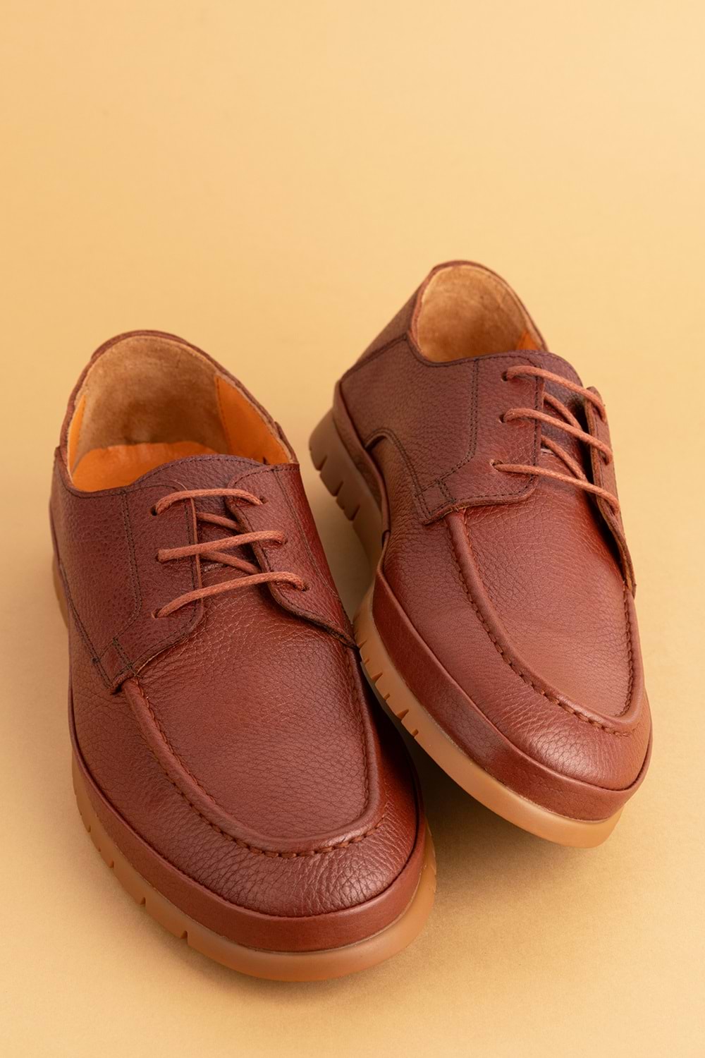 Gondol Içi Dışı Hakiki Deri Hafif Günlük Rahat Ayakkabı src.808 - Kahverengi - 40