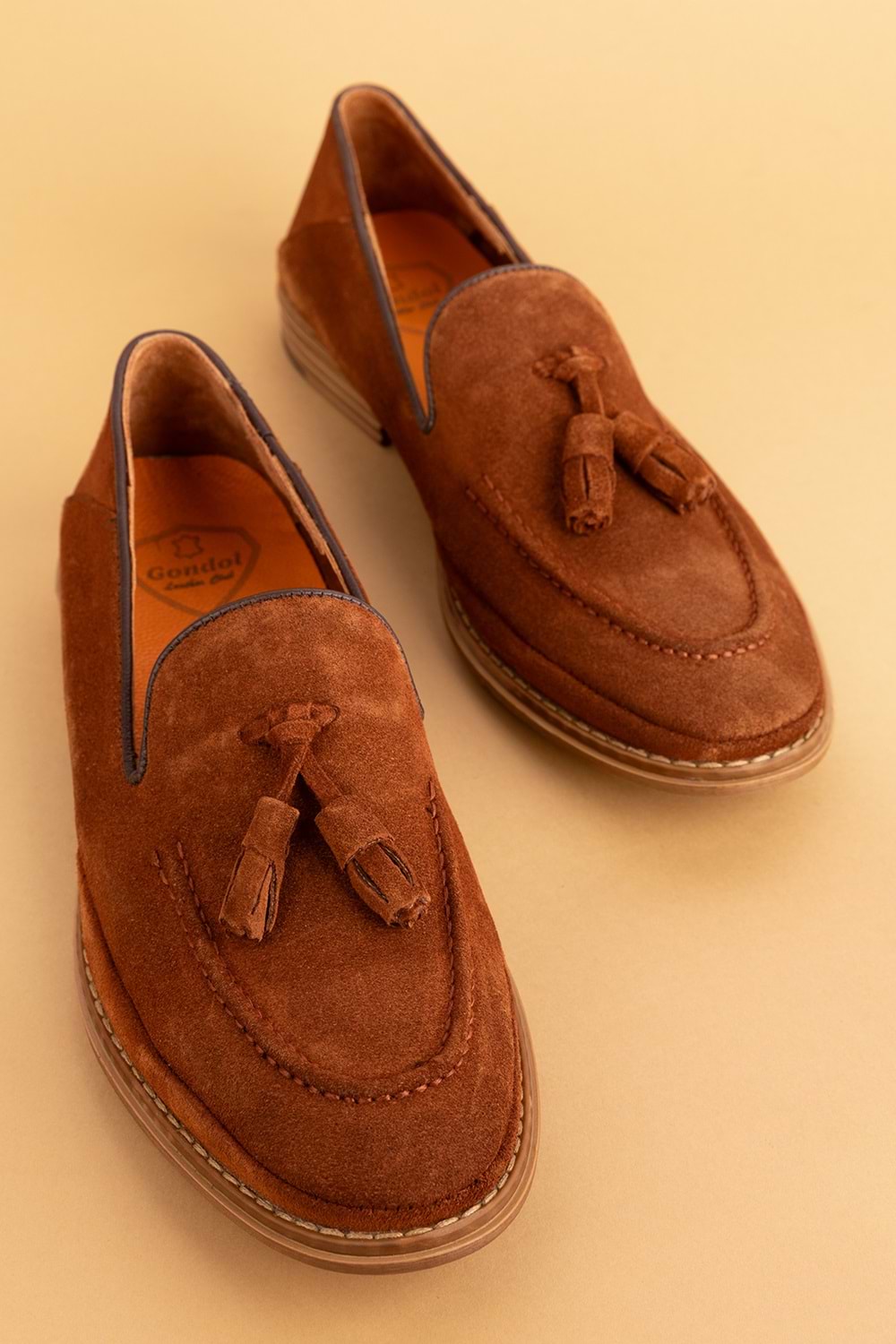 Gondol Içi Dışı Hakiki Deri Hafif Günlük Rahat Ayakkabı src.851 - Taba Süet - 40