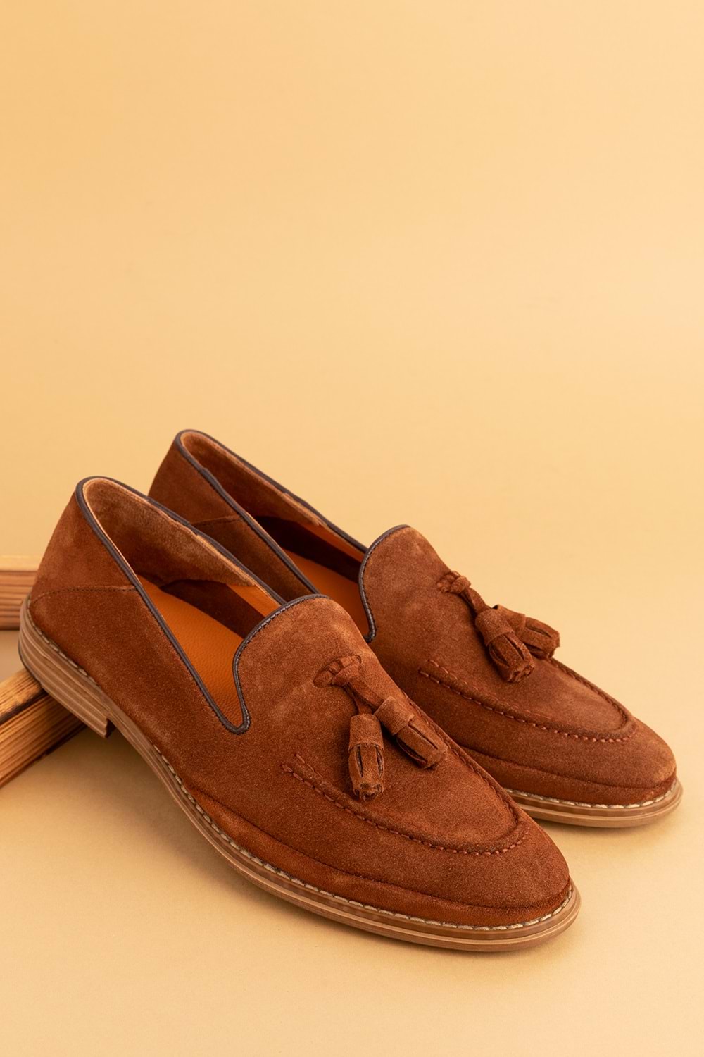 Gondol Içi Dışı Hakiki Deri Hafif Günlük Rahat Ayakkabı src.851 - Taba Süet - 40