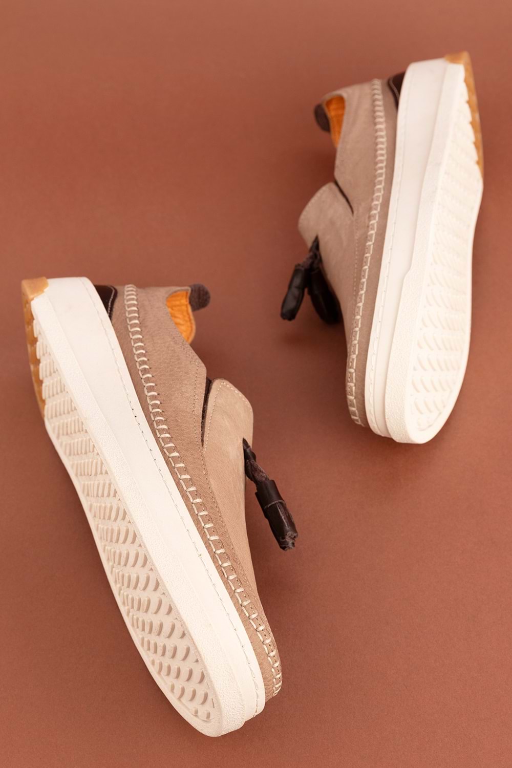 Gondol Içi Dışı Hakiki Deri Hafif Günlük Rahat Ayakkabı src.322 - Kum - 40