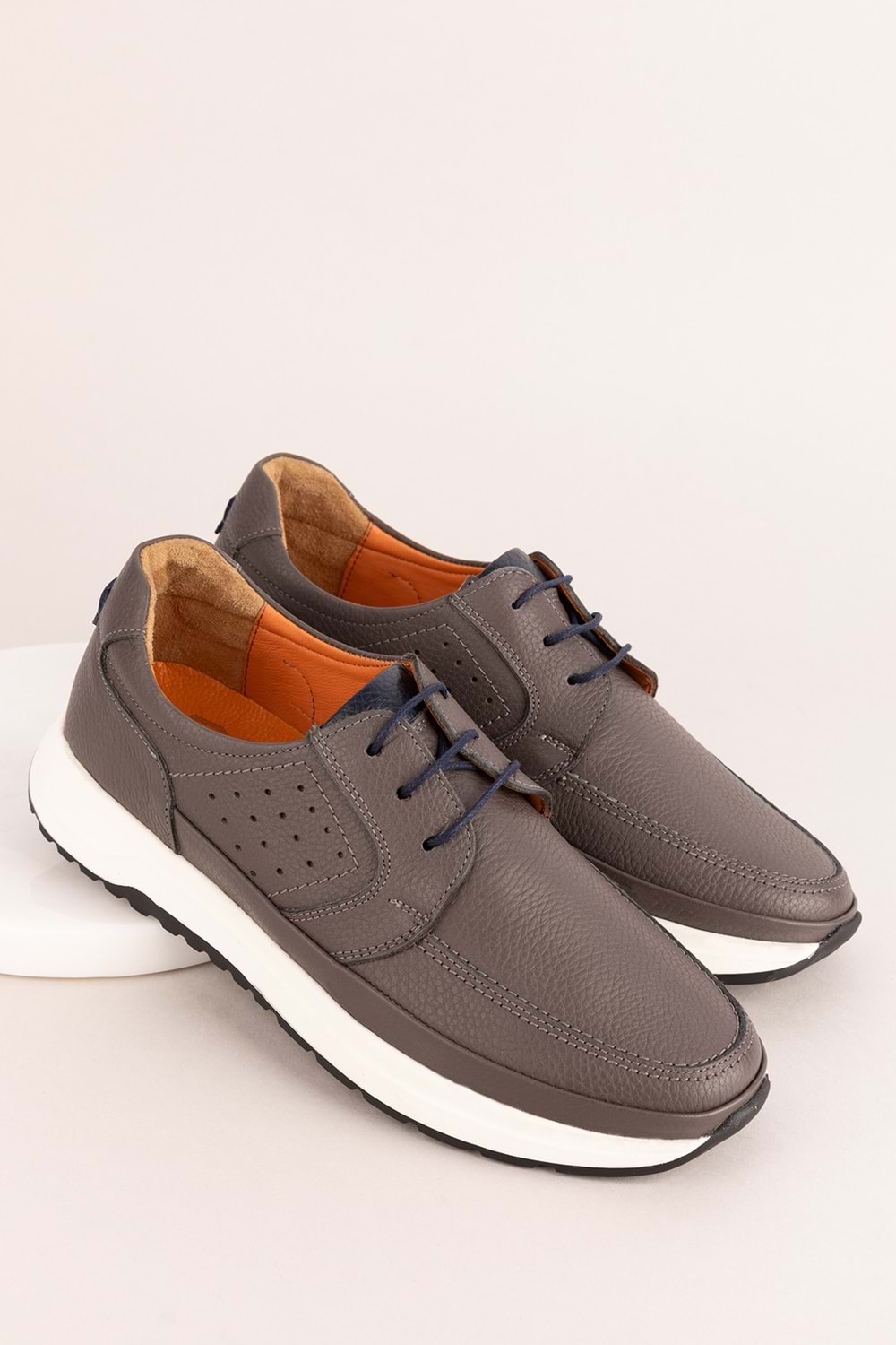 Gondol Içi Dışı Hakiki Deri Günlük Rahat Hafif Ayakkabı src.455 - Gri - 43