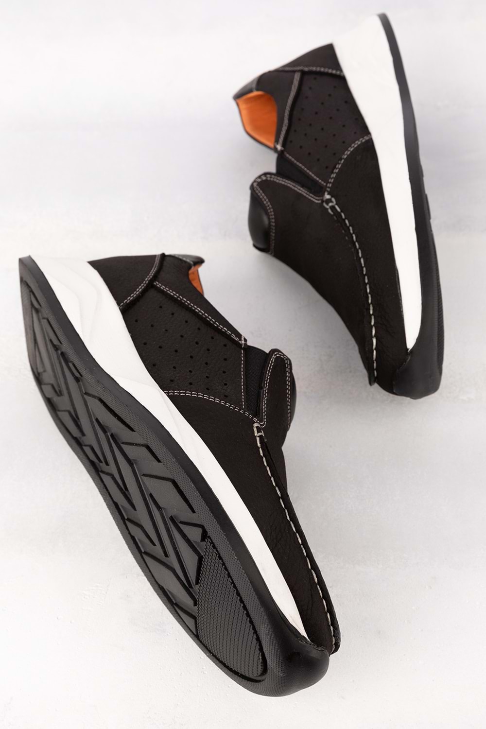 Gondol Içi Dışı Hakiki Deri Günlük Rahat Hafif Ayakkabı src.609 - Siyah Nubuk - 40