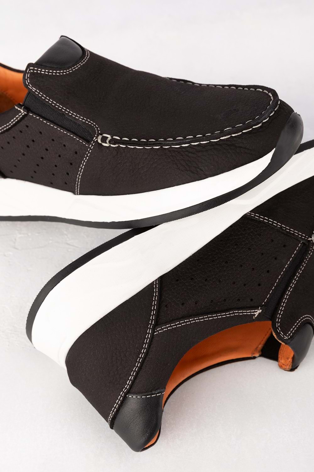 Gondol Içi Dışı Hakiki Deri Günlük Rahat Hafif Ayakkabı src.609 - Siyah Nubuk - 40