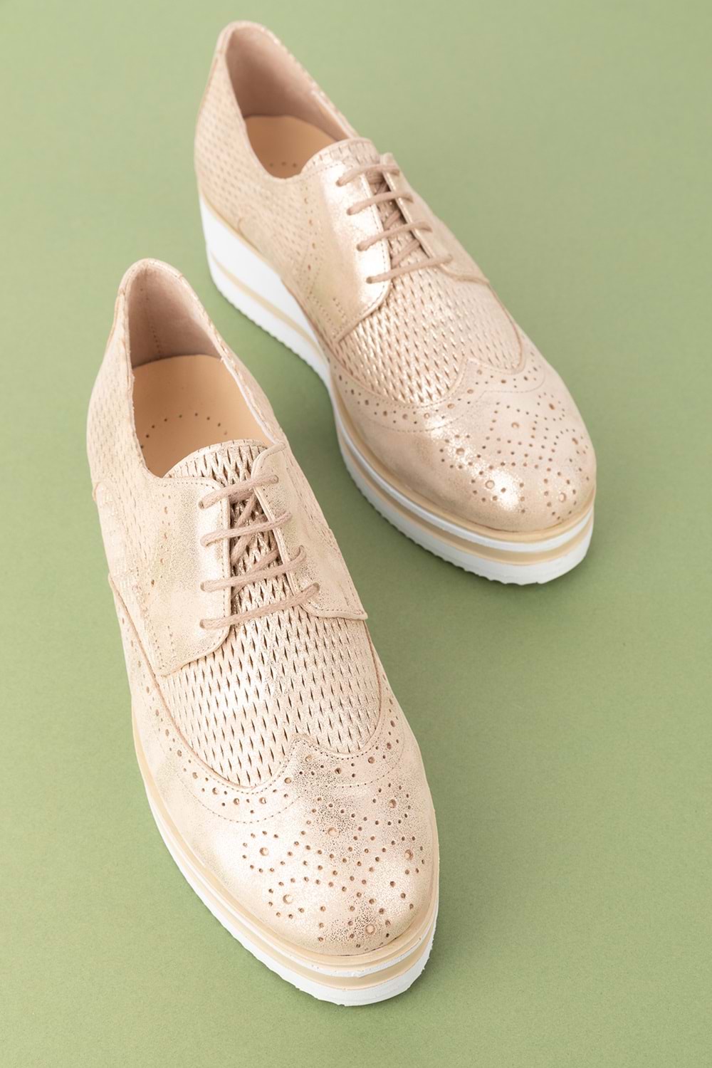 Gondol Kadın Hakiki Deri Anatomik Taban Günlük Ayakkabı ell.6293 - Gold - 41