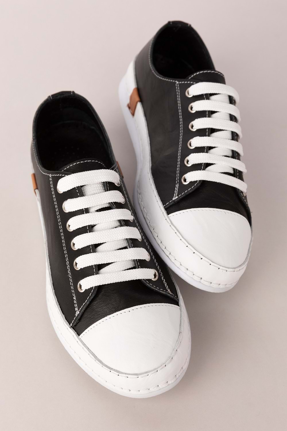 Gondol Içi Dışı Hakiki Deri Hafif Converse Tarz Ayakkabı usl.2136 - Siyah - 40