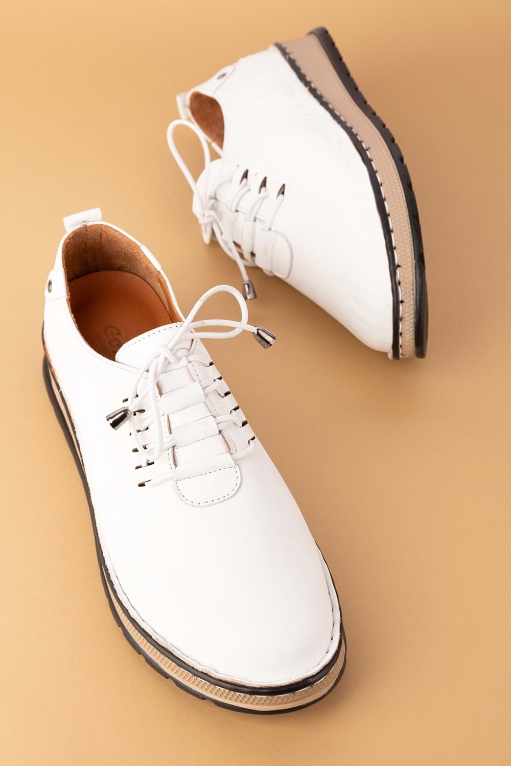 Gondol Hakiki Deri Hafif Taban Rahat Günlük Ayakkabı byz.530 - Beyaz - 42