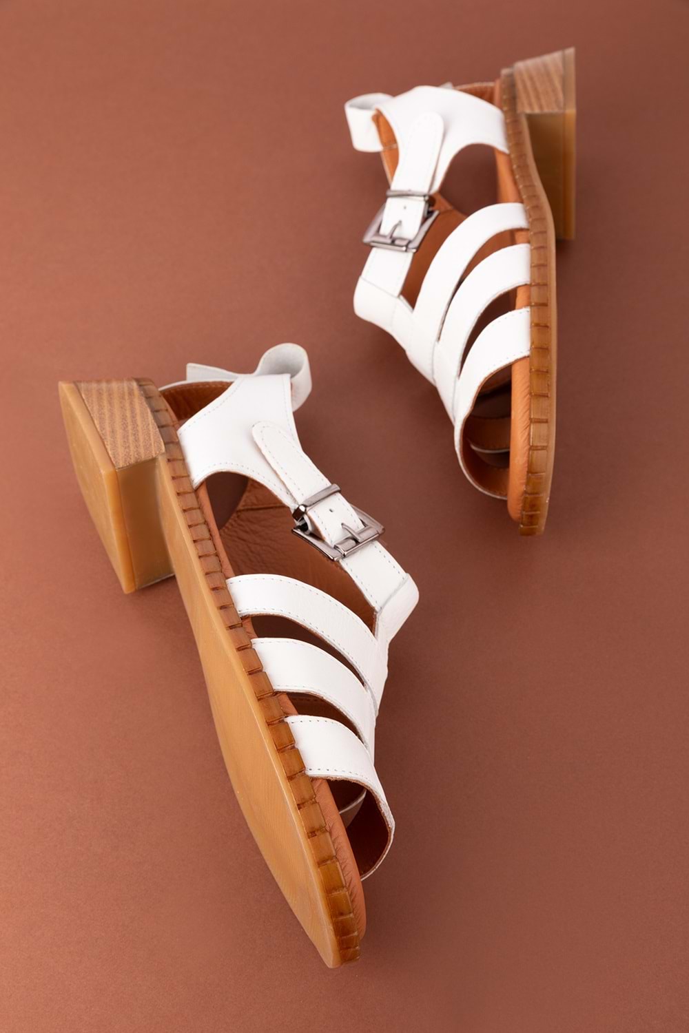 Gondol Kadın Hakiki Deri Rahat Günlük Sandalet byz.271 - Beyaz - 39