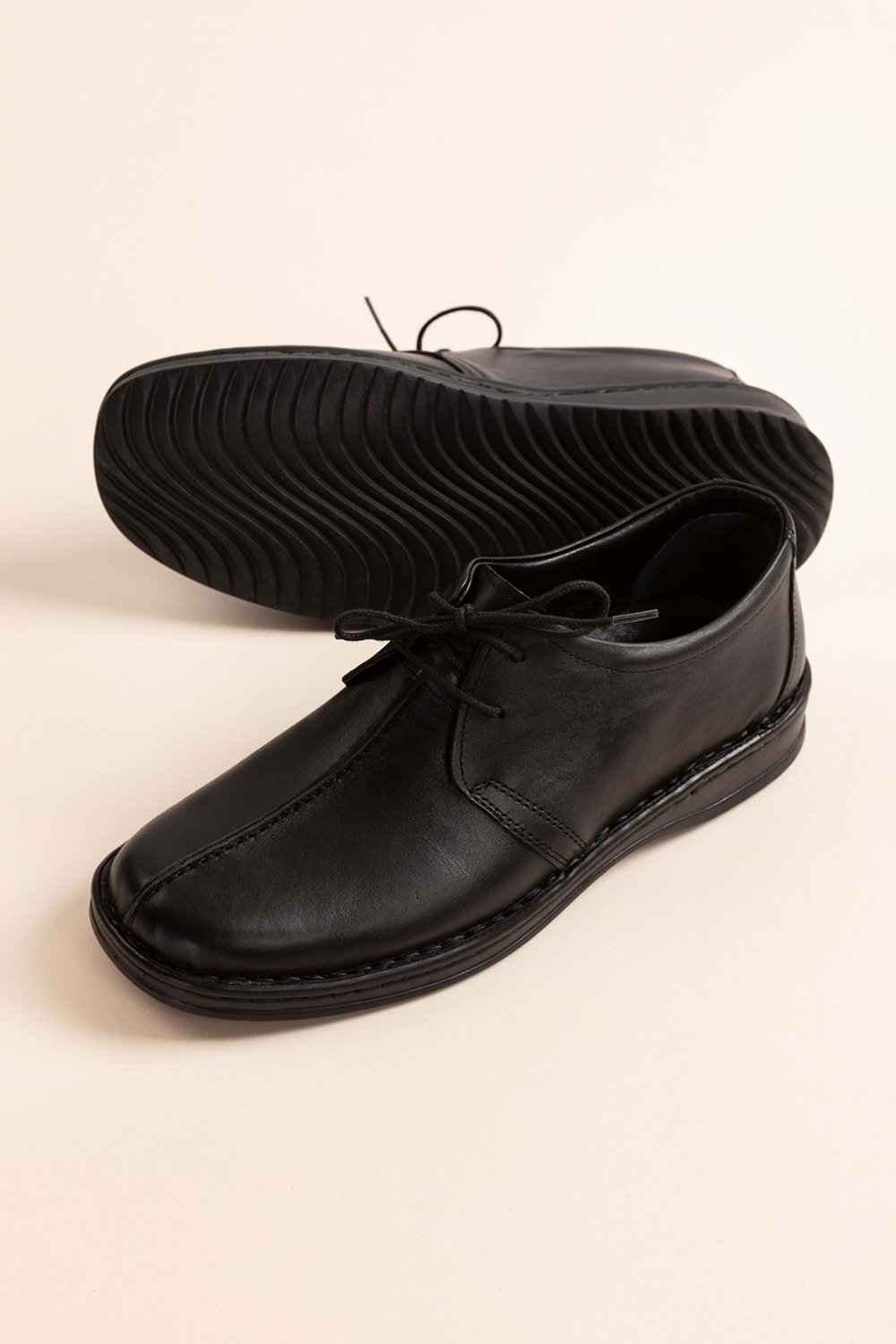 Gondol Erkek Hakiki Deri Günlük Klasik Ayakkabı kml.2026 - Siyah - 40