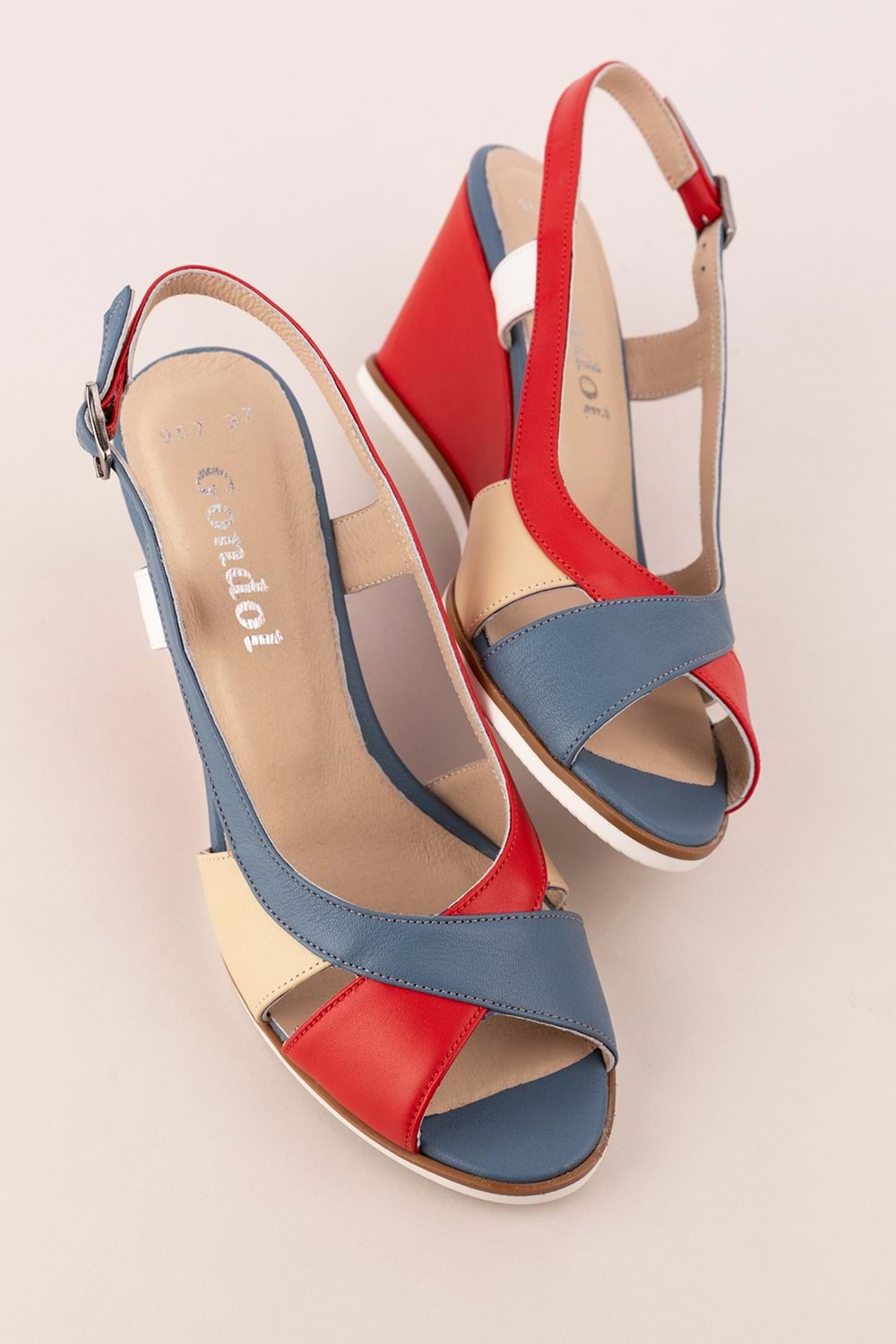 Gondol Kadın Hakiki Deri Dolgu Topuk Ayakkabı şhn.7029 - Multi - 37